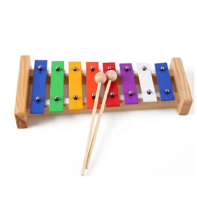 China Toy musical instruments musical xylophone with 8 keys metal notes rainbow metallophone kids xylophone toy for sale