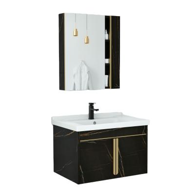 China Modern Black Modern Bathroom Vanity Water Resistant Bathroom Cabinet for sale