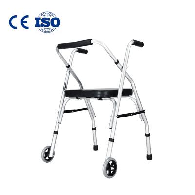 China Stainless Steel Adjustable Light Mobility Adult Elderly Walking Wheel Walker Rollator For Disabled for sale