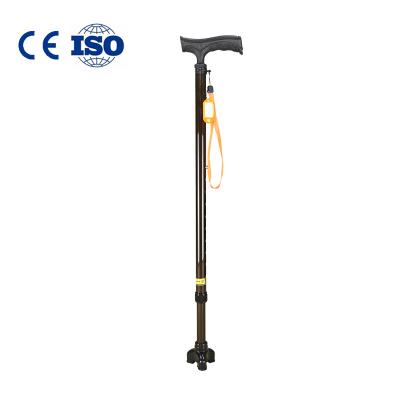 China Custom Stainless Steel Medical Portable Folding Old Man Adjustable Led Light Women Elderly Aid Cane Foldable Canes for sale