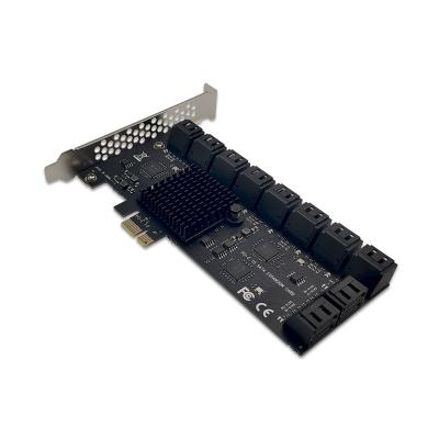 China For New Hard Drive SATA PCIE 6Gbps 20 Left SATA 3.0 Expansion Card to PCI Express PCI-E 4X Adapter Converter Card for sale