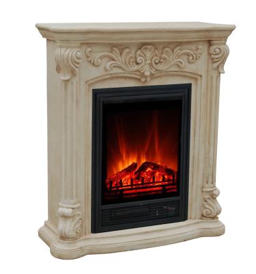 China Polystone Polyresin Magnesium Oxide Contemporary Electric Mantel Fireplace Artificial Stone Mantel for sale