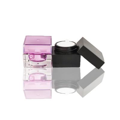 China Hot Selling Wear Resistant And Durable Small Square Acrylic Cosmetics Packaging Small Cosmetic Plastic Jar for sale