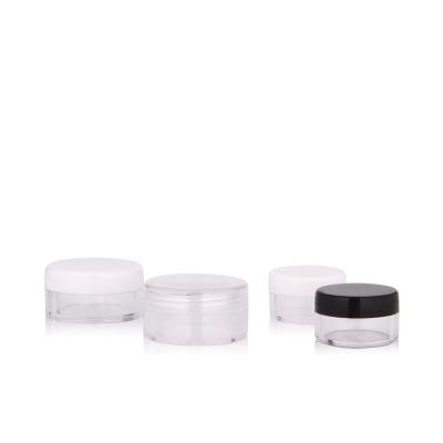 China Factory 30g 50g 100g Professional Skin Care Cosmetics Plastic Clear Cream Jar Cosmetic Packaging Container Bottle With Black Screw Cap for sale