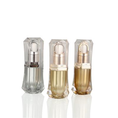 China Empty Cosmetics 10ml Acrylic Dropper Bottle Small Essential Oil Pump Packaging Plastic Jar for sale