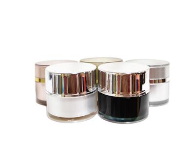 China 5g Cream Round Bottle Cosmetic Acrylic Refined Upright Black Plastic Jar With Lid for sale