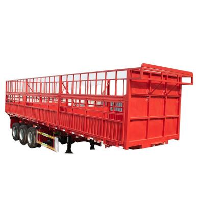 China Barrier Cargo Semi Trailer Semi Truck Trailer Three Axles Side Wall Trailer Stake Stuff for sale