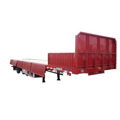 China Truck Tri Axles Side Wall Trailer General Cargo Transport Stake Semi Trailer for sale