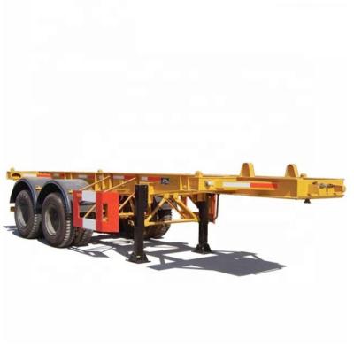 China Skeleton truck trailer 3 axles 20/40ft container carrier semi-trailer port-use container chassis trailer for sale for sale