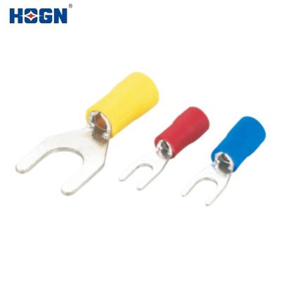 China Wire Connecting Wire Plugging Copper Wire HOGN Plastic PVC Spade Terminal Fork Solder Block Spade Terminal Block Socket Insulated Electrical Outlet for sale