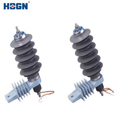 China HOGN Polymer HousedMetal-Oxide Surge Arrester Without Leakage Current (Export) KA 10 Gaps Rated 15 KV YH10W for sale