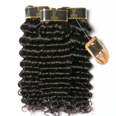 China Wholesale Raw Indian Hair Bundles Deep Wave Virgin Indian Hair Deep Curly Wave Hair Bundles With Lace Closure for sale