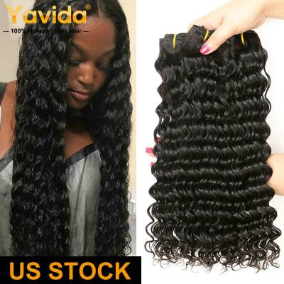 China Deep Wave Curly Indian Virgin Hair Deep Wave Hair Extensions Weaves 1 Bundles for sale