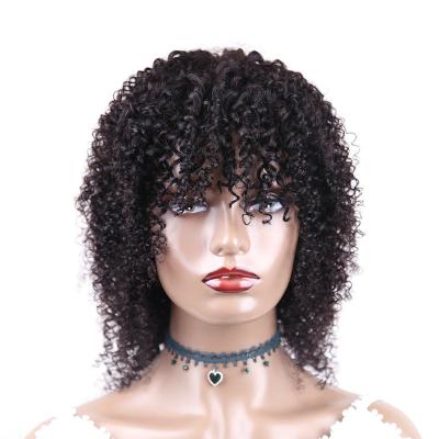 China Wholesale 100% Virgin Curly Curly Unprocessed Curly Hair Wig Natural Black Color for sale