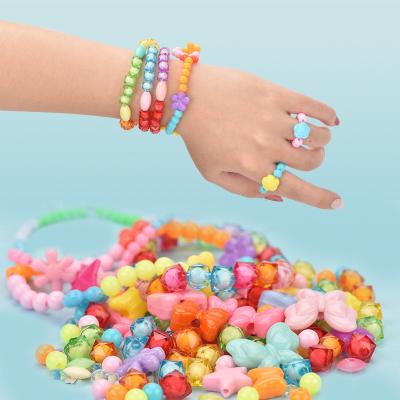 China Art Craft Plastic Gems Handmade Toy for Girl Kids Bead DIY Bracelet Jewelry Making Handmade Art Craft Toys for sale