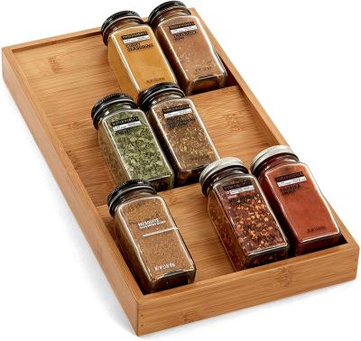 China Addreen 3-Tier Sustainable Bamboo Spice Rack Cabinet Drawer Tray Organizer for sale