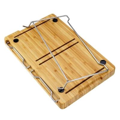 China Addreen Viable Bamboo Cutting Board Chipping Board Stainless Steel Basin and iPad Holder Tray For Cutting for sale