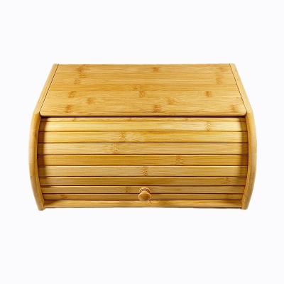 China Addreen eco-friendly bamboo bread box, bread box with bamboo lid, bamboo bread storage box for sale