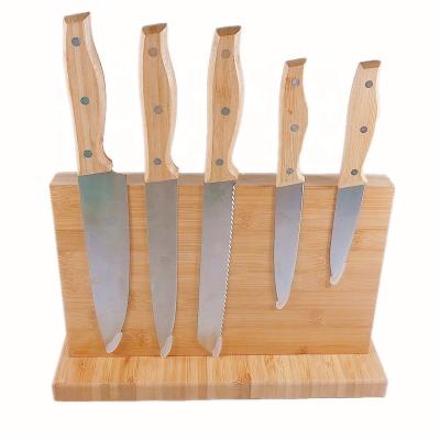 China Viable Natural Bamboo Knife Rack Holder Bamboo Knife Block for sale