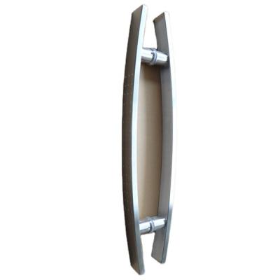 China Easy Installation Fancy C Curved Stainless Steel Long Pull Door Handle Hotel Office Glass Wooden Door Handle for sale