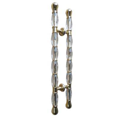 China New Arrival High Quality Long Double Door Pull Handle Hotel Villa Small Animal Front Door Handle Luxury Crystal Glass Door Handles Long Double for sale