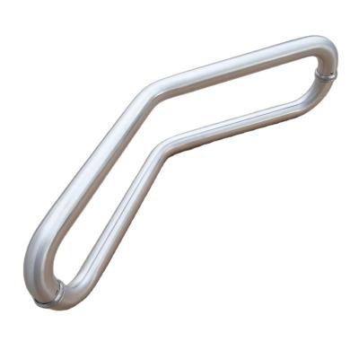 China Stainless Steel Shape Pull Door Handle Sliding Door Handle Modern Special Glass Disable Bathroom Railing for sale