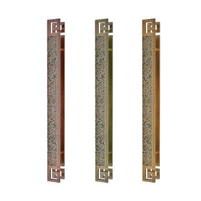 China Easy Installation Luxury New Arrival Solid Aluminum Plate Carving Anti - Corrosion Pull Door Handle for sale