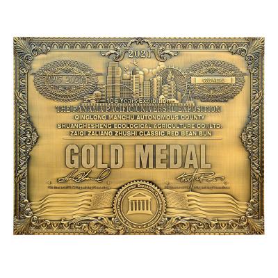 China Global Sensitive Aluminum Alloy Carved Plate Authorization RongYuPai Customized Listed Plate MEDALS Company Address Signs Nameplate for sale