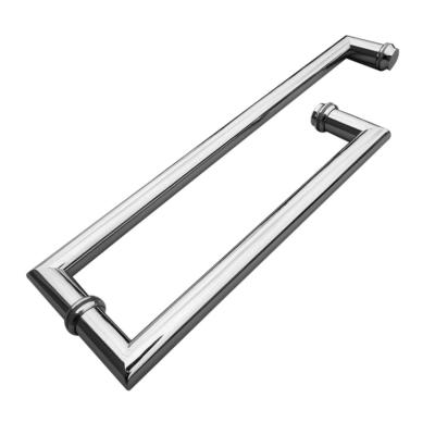 China Wholesale Anti-Corrosion Silver Hotel Bathroom Safety Grab Bar Hotel Stainless Steel Large Door Handle Bedroom Shower Grab Glass Railing for sale