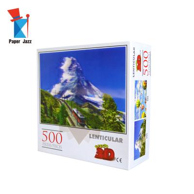 China DIY PLAY 500 Pieces High Quality Lenticular Jigsaw Puzzle DIY Mountain Zermatt Cardboard Paper Toy for sale