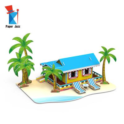 China Cartoon Toy DIY Beach House Caribbean Style Beach Toys For Children for sale