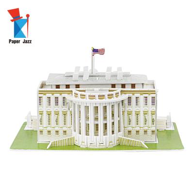 China DIY 3d paper puzzle foam toy DIY architecture model children's puzzle white house for sale