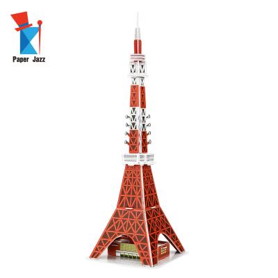 China DIY TOY The Tokyo Tower World's Great 3D Architecture Puzzles DIY Toys for Kids and Adult Brain Teaser for sale