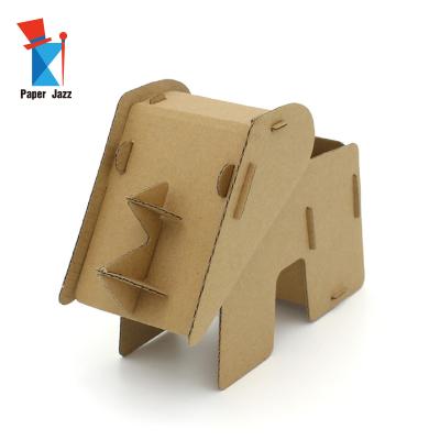 China DIY TOY Toys and Hobby Type Cardboard Rhinoceros Pen Holder for sale