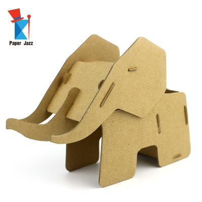 China Elephant Pen Holder , Cardboard DIY TOY DIY Cardboard Toys For Kids for sale