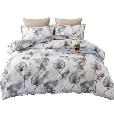 China Double Full Twin Single Queen Black White Floral Nondisposable Duvet Cover Bedding Set King Size Comforter Quilt for sale