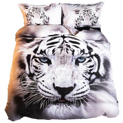 China Nondisposable Cheap Home Animal 3D Lion Tiger Unicorn Duvet Cover Bedding Set Custom Printed 3D for sale