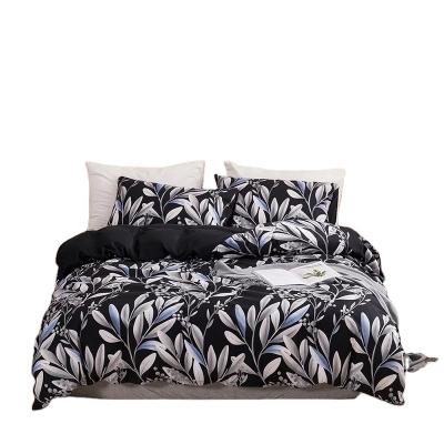 China Single Twin Queen Size Black Floral King Size Duvet Cover Bedding Set Factory New Full Nondisposable Design for sale