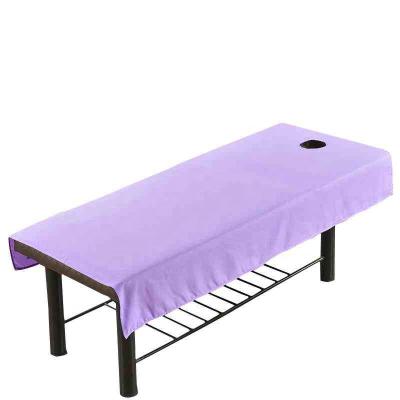 China Nondisposable Solid White Rose Purple Oilproof Salon Spa Waterproof Massage Sheet For Massage Table Chair for sale