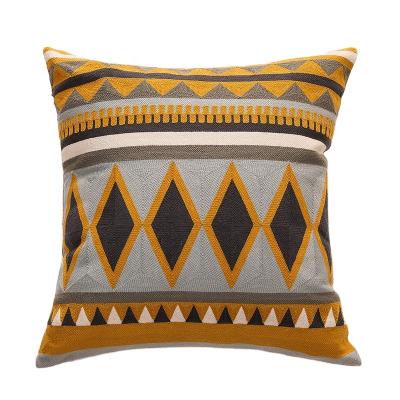 China Low MOQ 45X45cm Designs 100% Cotton Canvas Jacquard Home Decor Latest Factory Canvas Sofa Cushion Cover for sale