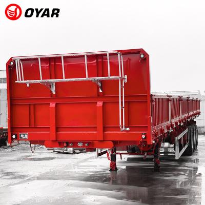 China Truck trailer 3 axles 60ton 80ton side wall trailer side wall cargo semi truck trailer for sale for sale