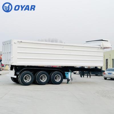 China Truck Trailer Customized 3 4 Axle Heavy Duty Cargo 40 45 CBM 60 Ton Tipper Semi Truck Rear End Dumper Trailer for sale