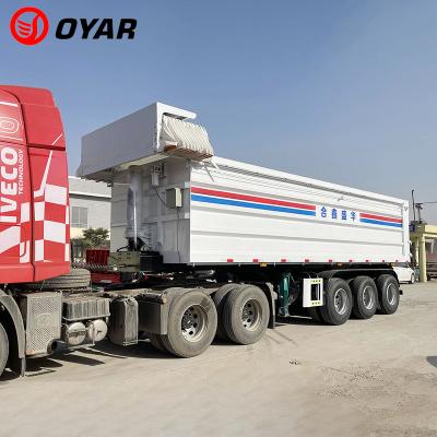 China Truck Trailer Factory Supplier 3 Axles Empty Semi Trailer 35 Rear Tipper Truck Trailer In Africa 40 Cubic Meters For Sale for sale