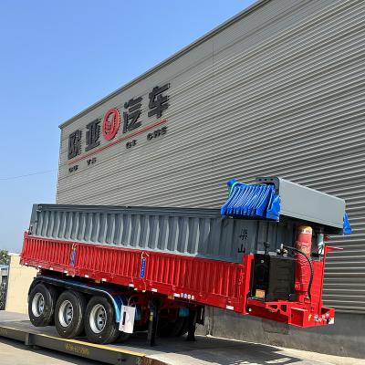 China Heavy Duty Truck Trailer 3 4 Axles 60 Ton Rear Dump Hydraulic Dump Semi Trailer for sale