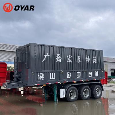 China Multifunctional Hydraulic Rear Dump Truck Trailer 60 Tons Semi Trailer Truck Tipper Box for sale