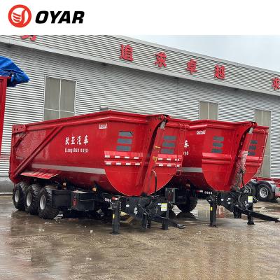 China Heavy Duty Truck Trailer Good Quality 40t 60t 2 3 Axles 40 CBM U Shape Rear Dump Semi Trailer for sale