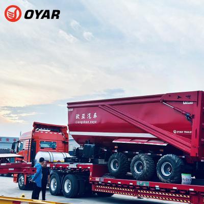 China Design 3 Axles 40 Cubic Meter 40t U Type Truck Trailer New End Dump Trailer In Africa for sale