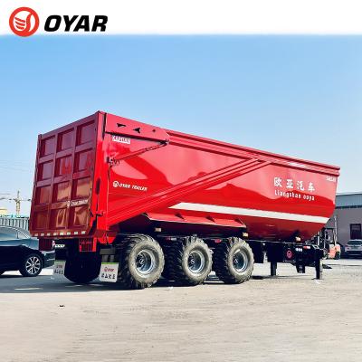 China Heavy duty 40 CBM Tipper Cargo Trailer u type truck trailer low prices 3 axles for sale