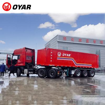 China Heavy Duty Truck Trailer China Road Carrying Grain 60ton Closed Van Box Truck Semi Trailers for sale