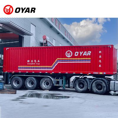 China Truck Trailer Oyar 40ft 53ft 60 CBM 3 Enclosed 4 Axle Box Van Type Semi Trailer For Sale for sale